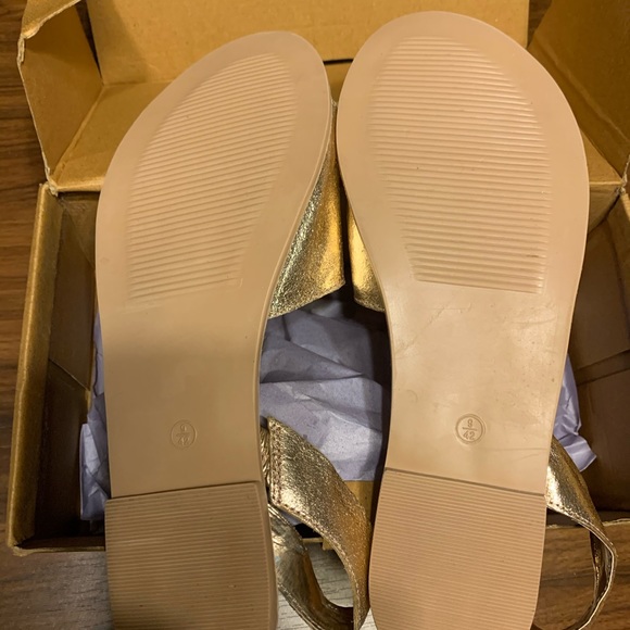 2 Part Metallic Leather Sandals - Picture 4 of 4